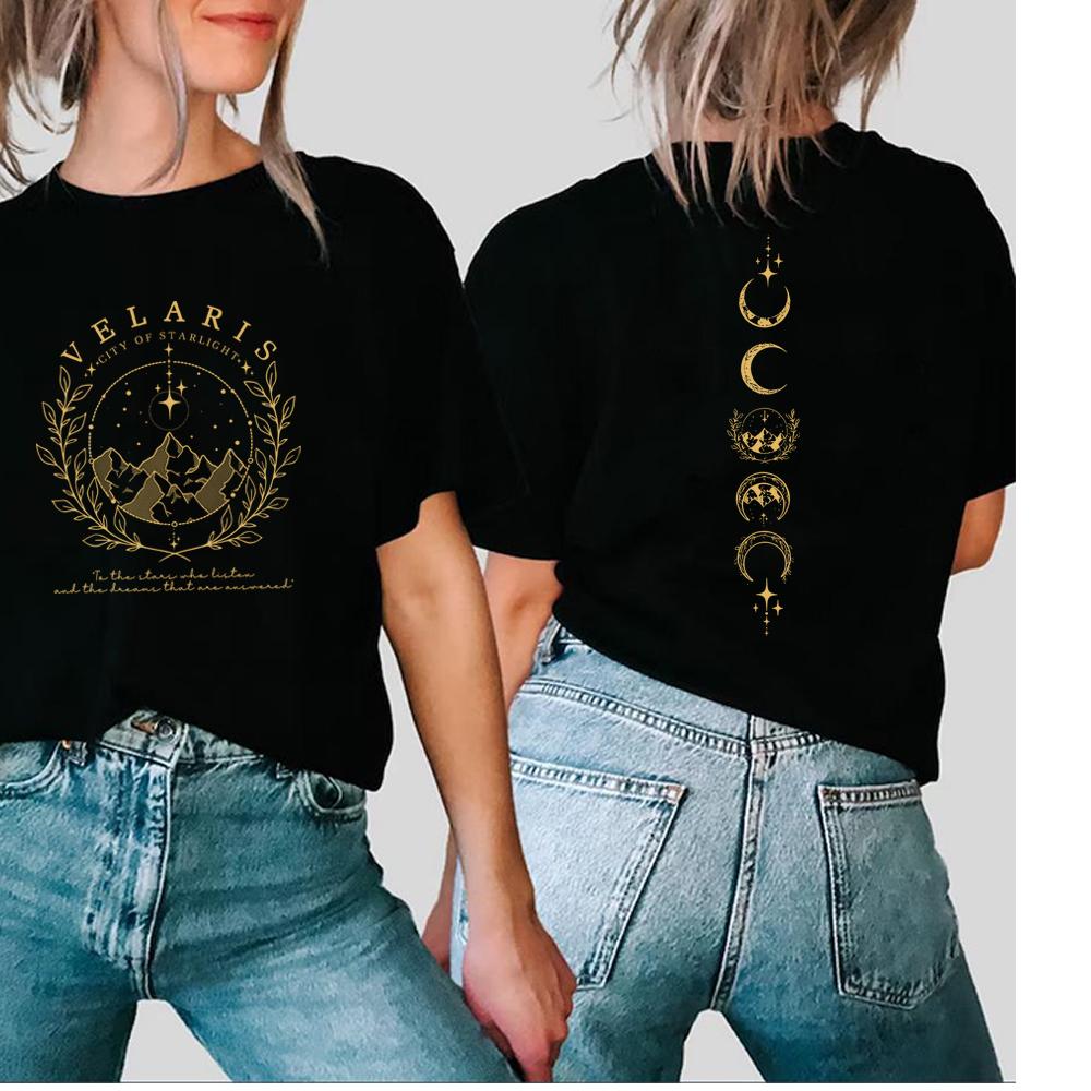 Velaris Hemd Velaris Stadt der Sterne Hemd Die Nachtgericht Hemden SJM Merch ACOTAR T-Shirts Unisex Trendig Harajuku Lässige Oberteile