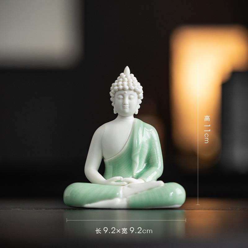 Sakyamuni Buddha Statue Figure, Tathagata Buddha Figure, Ceramic Lamp, Circle for Living Room, Incense Porch, Home Decor