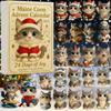 Katteelskere Adventskalender 24-dagers Jule-nedtelling Dekorasjon 2D Flat Akryl Katteanheng Multifunksjonell