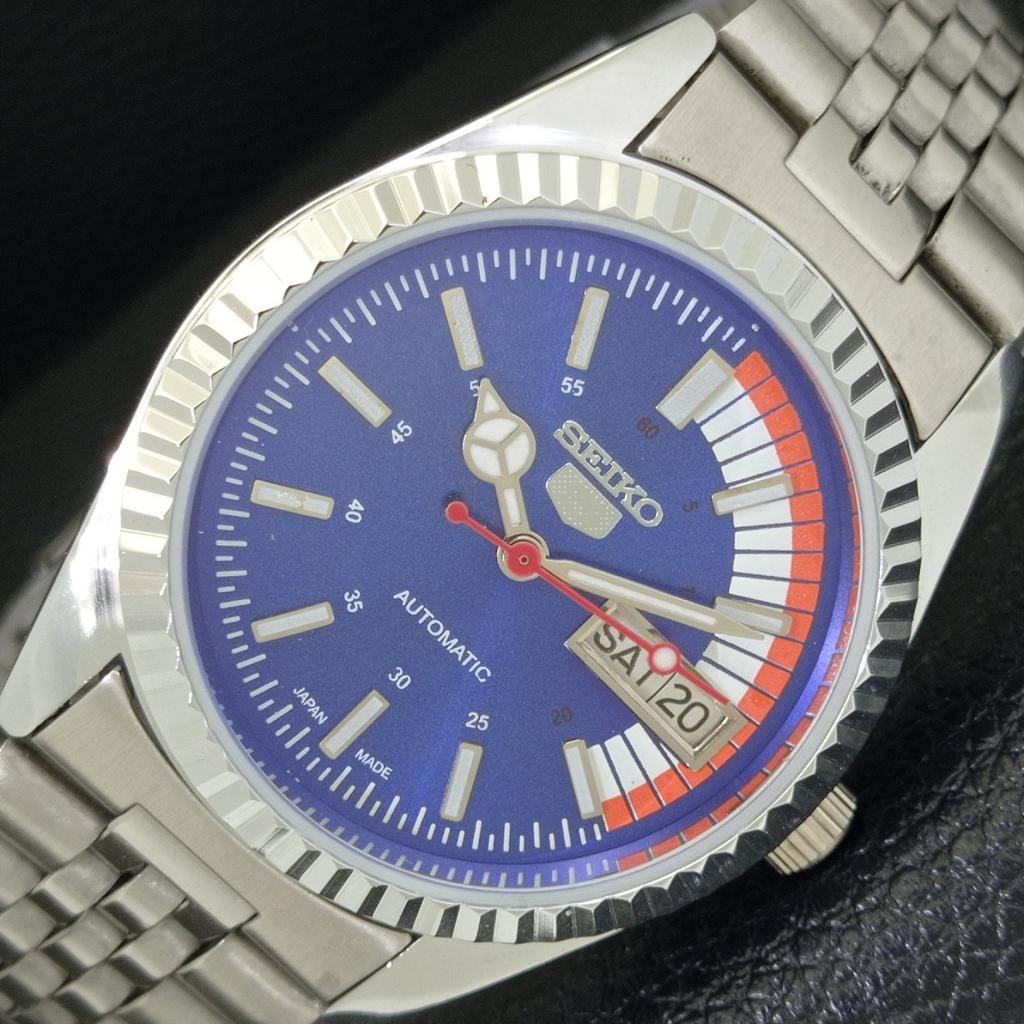 VINTAGE REFURBISHED SEIKO 5 AUTOMATIC 6309A JAPAN MENS BLUE DIAL WATCH a440717-4 Sk-a440717