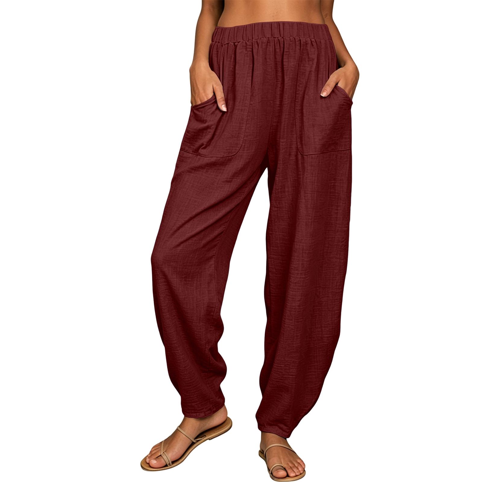

Women s Casual Pants, Loose Casual Pants, Home Harun Pants L винний