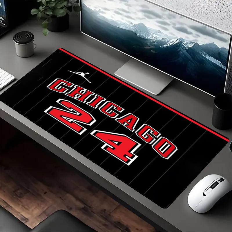 Chicago Bulls Theme Mouse Pad, Non Slip Rubber Base, Multifunctional Office & Home Decor, Perfect for Workspace Personalization.
