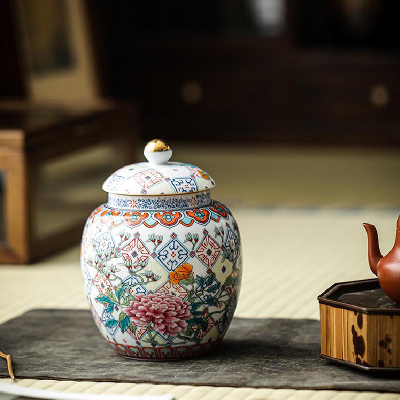 Double-layer Alloy Cover Tea Pot Boutique Moisture-proof Storage Tank High-end Sealed Pot Tea Container Tea Set Accessories Gift