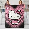 Hello Kitty Flannel Throw Blanket, Cute Cartoon Soft Warm Fleece Blanket for Sofa, Bed, Travel, Camping, Kids & Home Decor