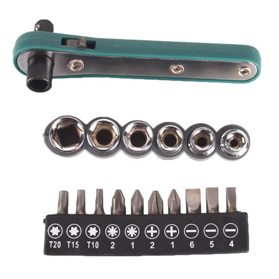 1/4 Screwdriver 17Pcs Mini Rapid Ratchet Wrench Rod 6.35 Quick Socket Tool Bit