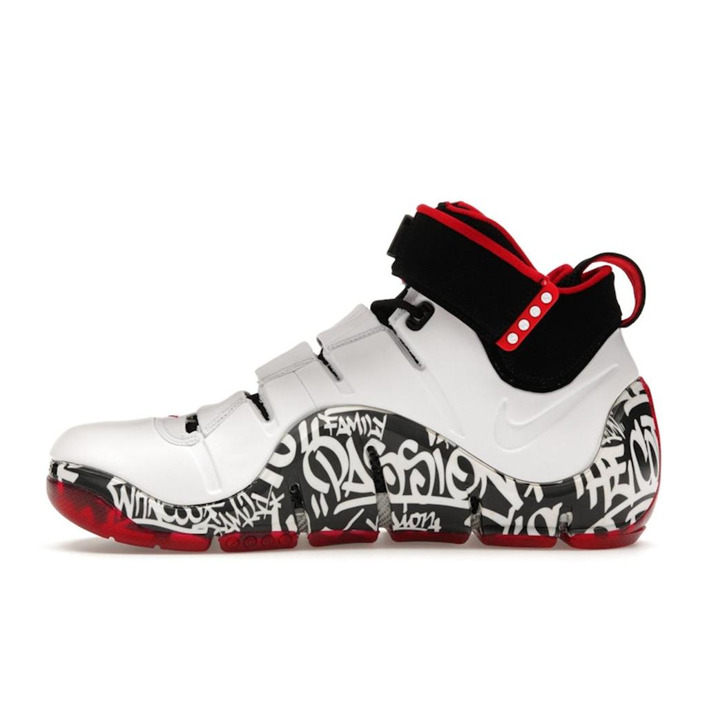 Nike Zoom LeBron 4 Graffiti 2023 Men Sneakers White Black University-Red DJ4888-100