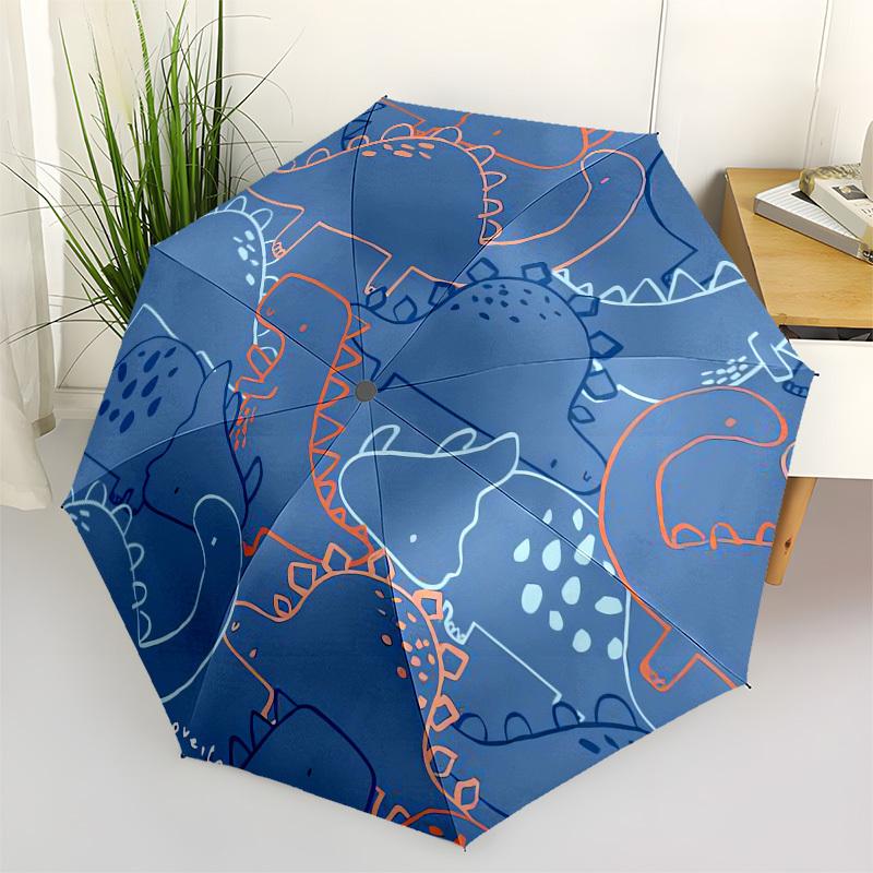 1pc Dinosaur Illustration Pattern Design Umbrella with Plastic Handle,Suitable for All Seasons UmbrellaPT554