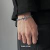 Unisex Dark Titanium Steel Cross Bracelet Punk Hip Hop Trendy Non Fading Kpop Gift for Men Women