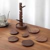 Creative Wooden Tree Coasters Tree 8Pcs Table Mat Set Removable Insulation Pad Set for Kitchen Tableware Hot Dishes