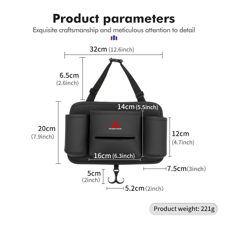 cxdjmy1 Car Seat Back Storage Bag Handbag Hook Water Cup Holder Interior Accessories For Mitsubishi Outlander Lancer L200 ASX Pajero