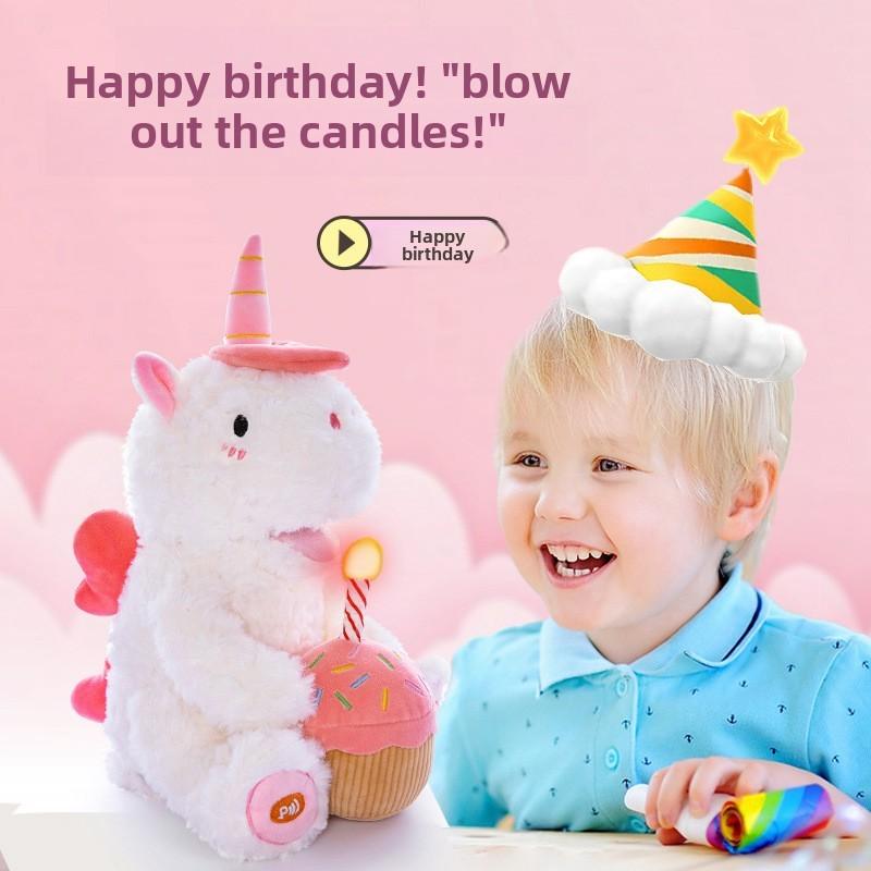 Unicorn Plush Toy With Sound For Kids Birthday Decor And Gift