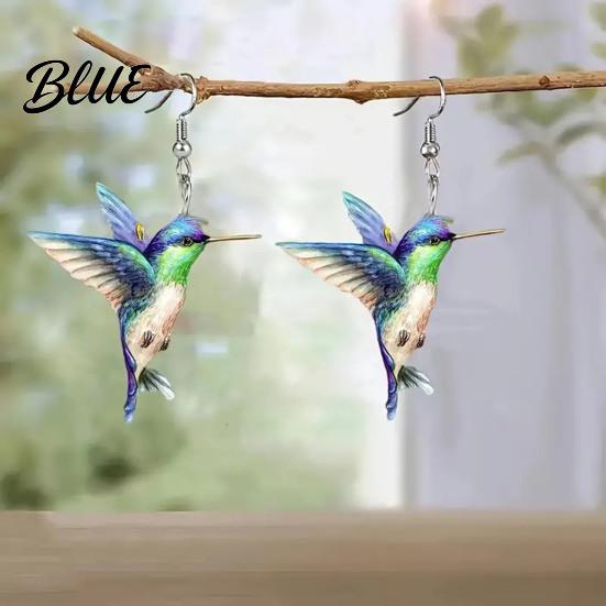 Lady Ear Jewelry 1 Pair Acrylic Colorful Bird Dangle Earrings