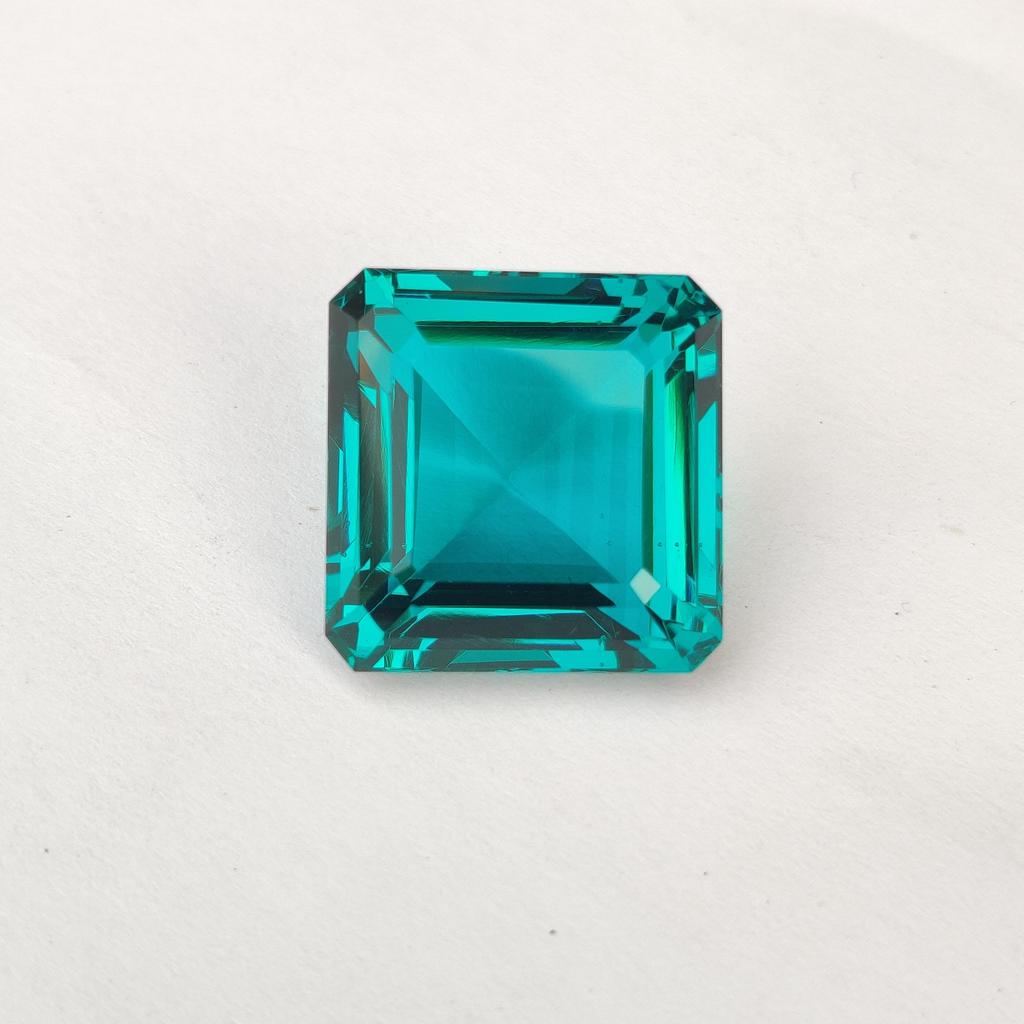 Square Cut Glass Stone: Faceted Loose Gemstone, 43 Carat, 21 MM Size Stone.