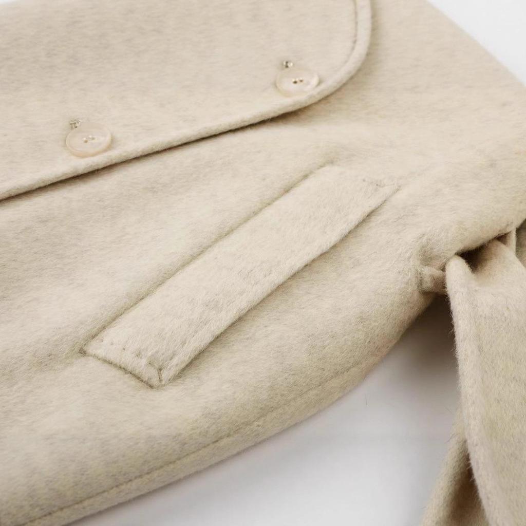 Jiang Xin Inspired Y-Style Apricot Wool Coat - Mid-Length Hepburn Style for Winter 2025