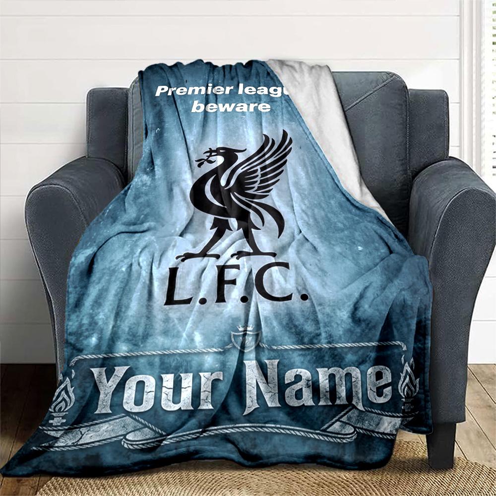 Liverpool Customize Text Blanket Gift Customizable Blanket Comfortable Perfect for Nap Chair Home Decor Picnics All-Season Use