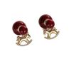 Retro Red Little Horse Beaded Stud Earrings: Elegant, Versatile, Two-Way Design