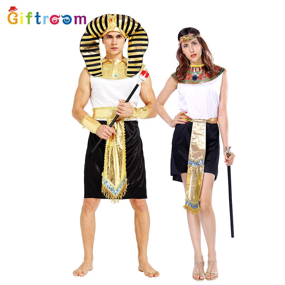 Stunning Egyptian Pharaoh And Queen Costume For Parties And Stage Performances Unisex Style