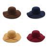 Classic Ladies Felt Hat With Big Brim And Bow For Outdoor And Casual Use