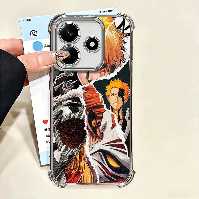 

Bleach Kurosaki Ichigo Soft Phone Case For Xiaomi Poco X7 X8 Pro Max X6 X5 X3 F8 Ultra F7 M8 M7 M5S Redmi 15C 15A 15 14C 13C 12C Xiaomi Redmi 15