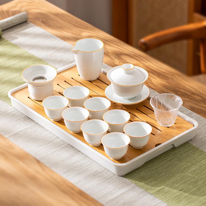Zhibai Ceramic Kung Fu Tea Set with Dry Tea Tray