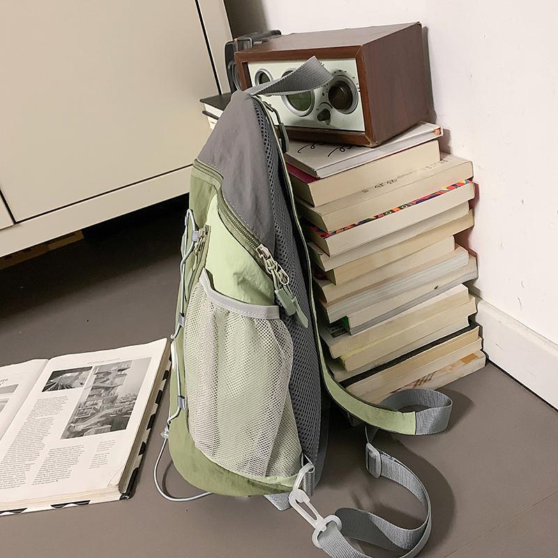 Contrast Color Stitching Backpack Couple's Lightweight Large Capacity Backpack Student Schoolbag