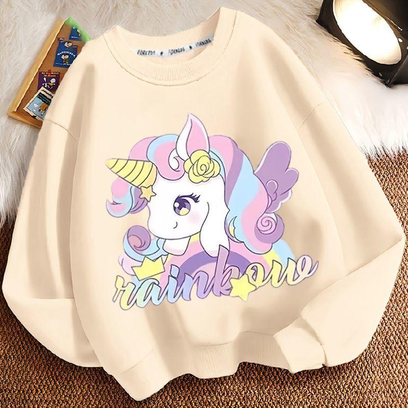 Children's Cartoon Unicorn Hoodie, Long-sleeved Loose Coat for Boys and Girls Spring and Autumn