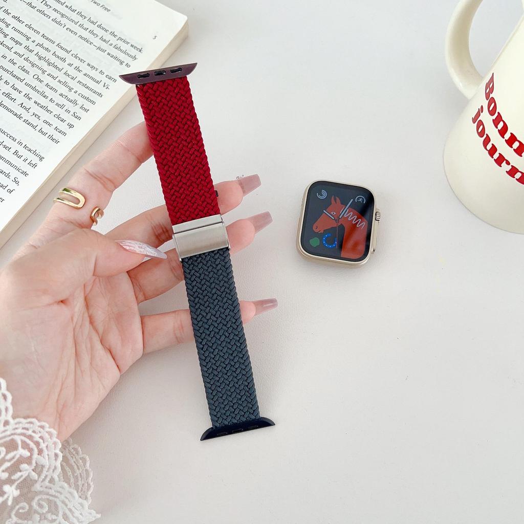 Colorful Elastic Nylon Band for Apple Watch (9, S10, SE, 8, 7, 6, 5)