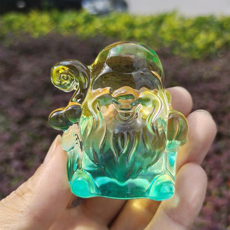 Crystal Glass God of Wealth Ornament: Home & Wedding Decoration Gift