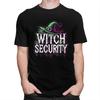 Custom Trendy Witch Security Halloween Joke T Shirt Men Short Sleeve Pure Cotton Tshirt Leisure Tee Tops Streetwear Tshirt
