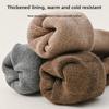 5 Pairs of Men's Winter Solid Color Business Thick Wool Ring Warm Knee Anti Pilling High Socks