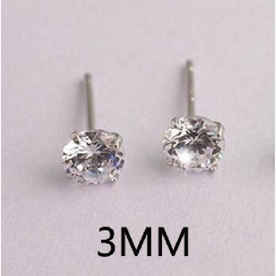 Luxury Female 6/7/8mm Round Lab Diamond Earrings 100% Real 925 Sterling Silver Earrings For Women Small Screw Stud