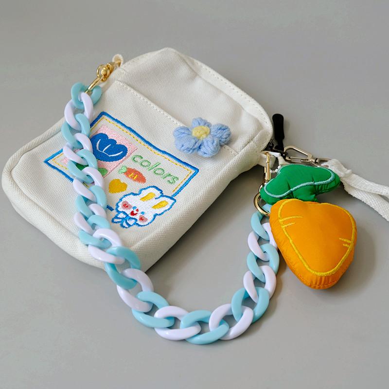 Nová módní žena Kabelka Příslušenství Řetízek Odnímatelný Náhradní Bílá Modrá Kabelka Popruh Ženy Pryskyřice na rameno Roztomilý řetízek na telefon