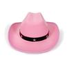 Pentagramm-Nieten Western Cowboyhut für Kinder Rosa Stern-Nieten Gürtel Reiter Zylinder für Jungen und Mädchen Karnevalsparty