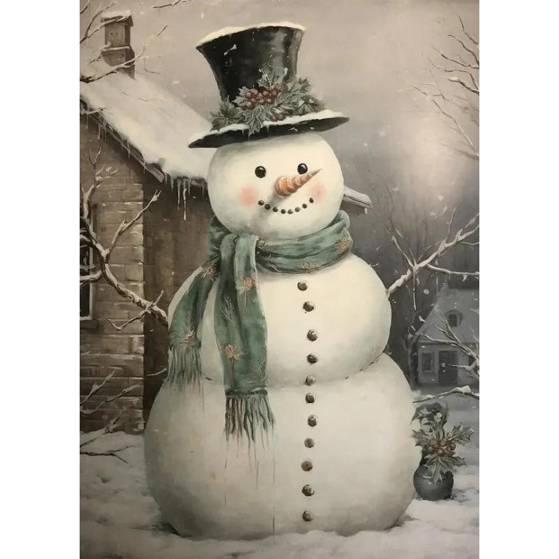 Christmas Tree Wall Art Decor Santa Claus On Swing Posters Prints Snowman Deer Winter Canvas Painting For Festival Decoration