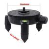 12-Line Spirit Level with Rotating and Triangular Base Adapters, Wall and Ground Mount Accessories