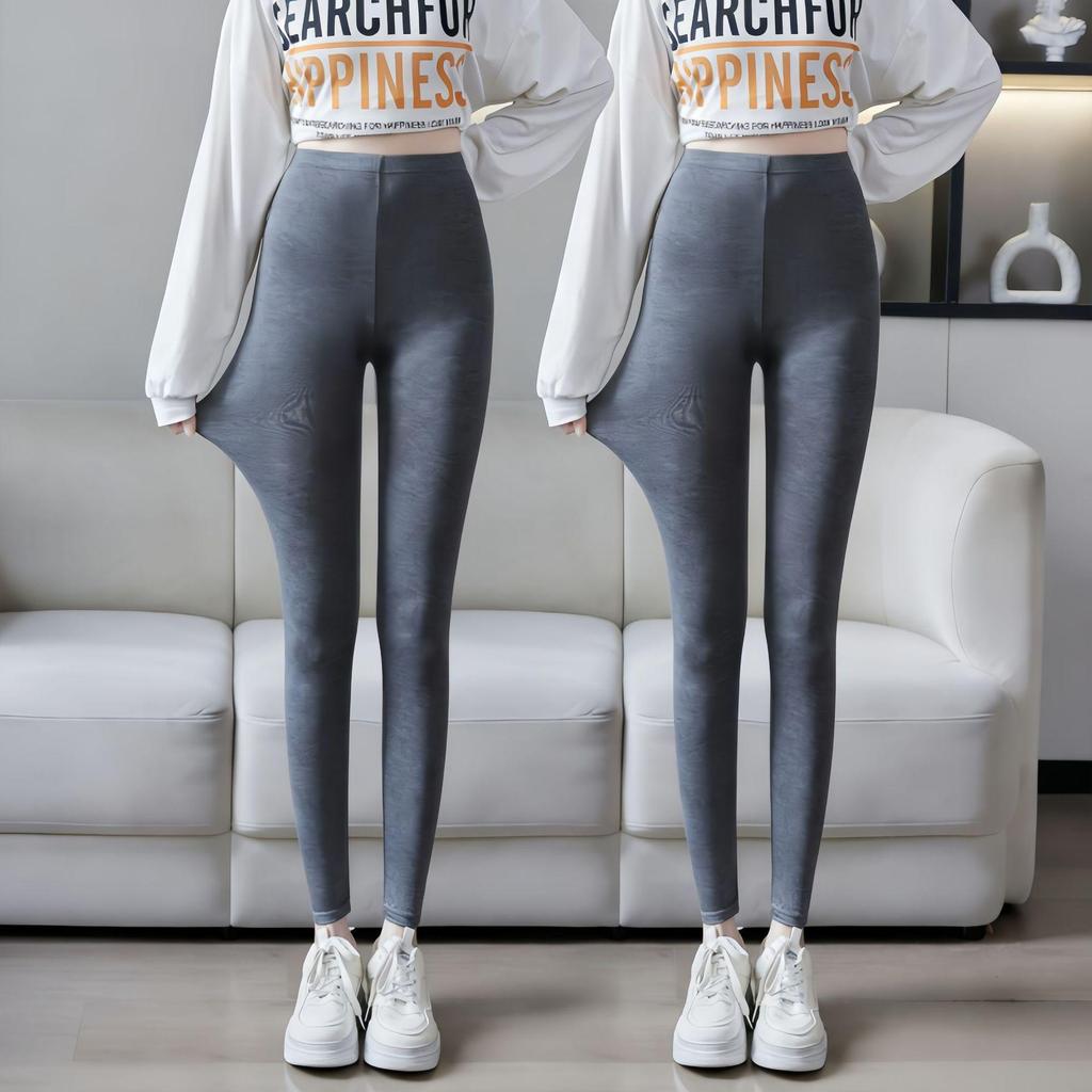 Women's Modal High-Waisted Leggings, Nine-Tenths Length, Skinny Fit, Plus Size, High Stretch, Slimming Yoga Pants for Spring/Summer.