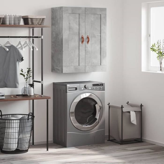 VidaXL Armoire murale gris béton 69,5x34x90 cm bois d'ingénierie 830360