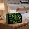 2D Flat 1pc Green Shamrock Clover St. Patrick's Day Tissue Box, Suitable for Home Parties Cars Kitchens Bathrooms, Tissue Box for Daily Use, Perfect F