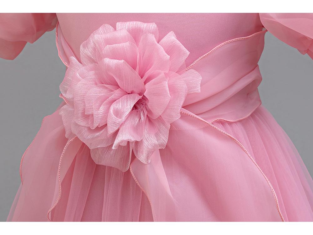 Girls' Princess Dress - European & American Floral Birthday Gown, High-End Host and Piano Performance Costume