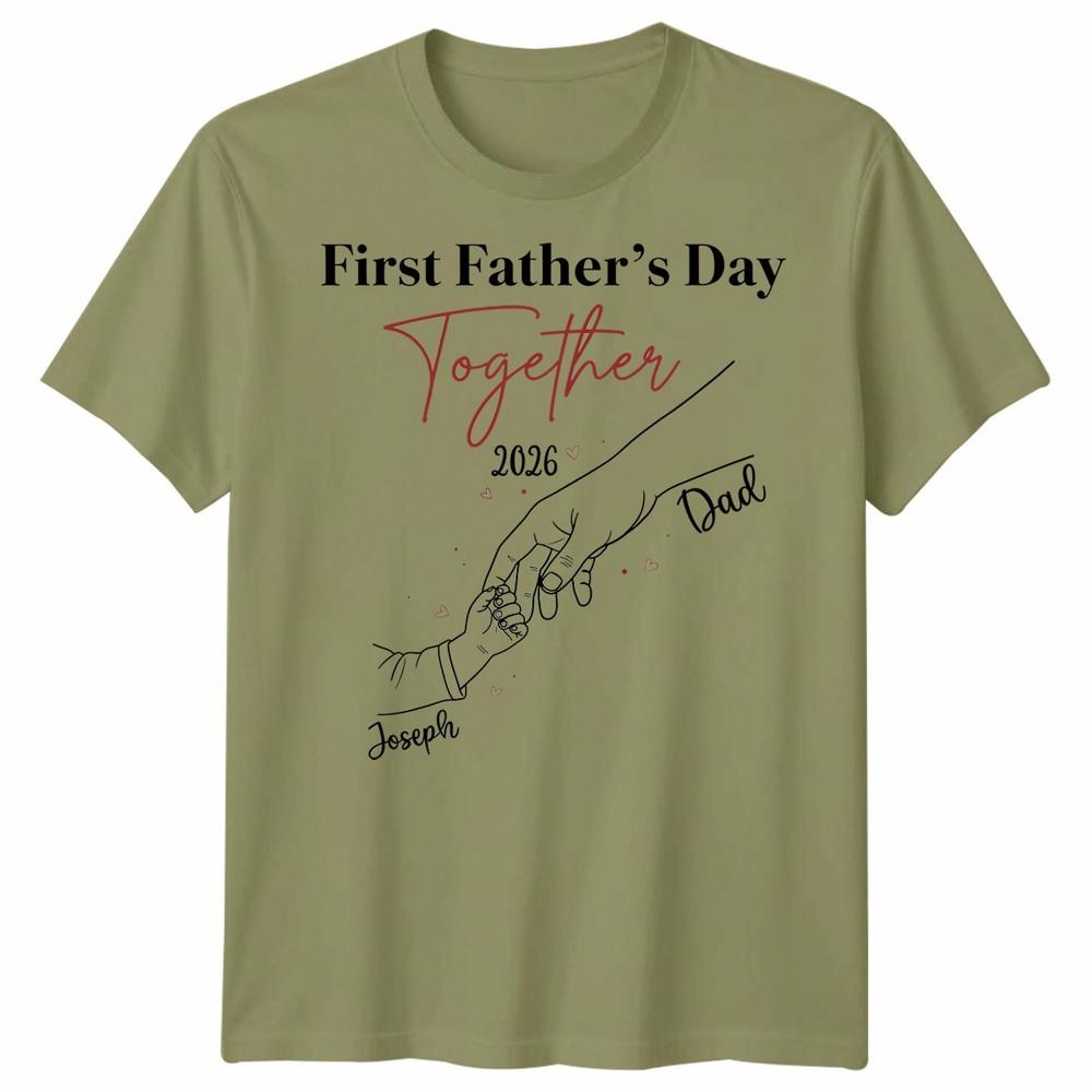 First Fathers Day Matching Unisex Tshirt Daddy Fistbump Apparel