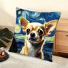 Catoon Starry Sky Dog Cushion Cover Soft Short Plush Pillow Cover Smooth Cozy Texture Aesthetic Cushion Case Home Decor