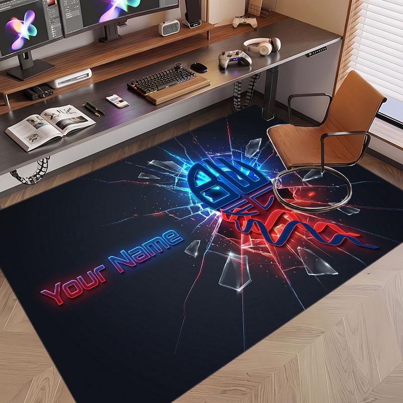 Custom Rug Bolton Wanderers FC Pattern Print Name Text Soft Non‑Slip Floor Carpet for Home Indoor Decoration