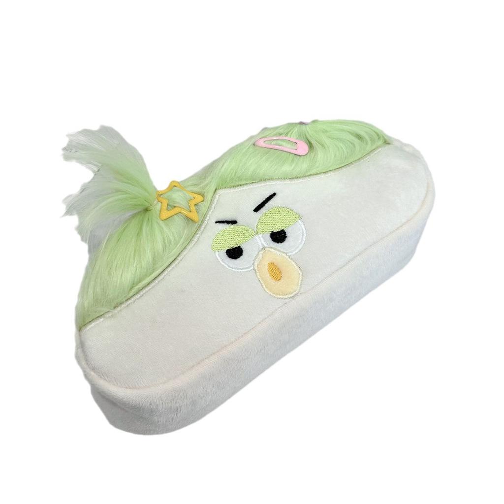 Funny fried hair girl pencil case ugly cute large-capacity desktop stationery storage bag student stationery box plush storage bag