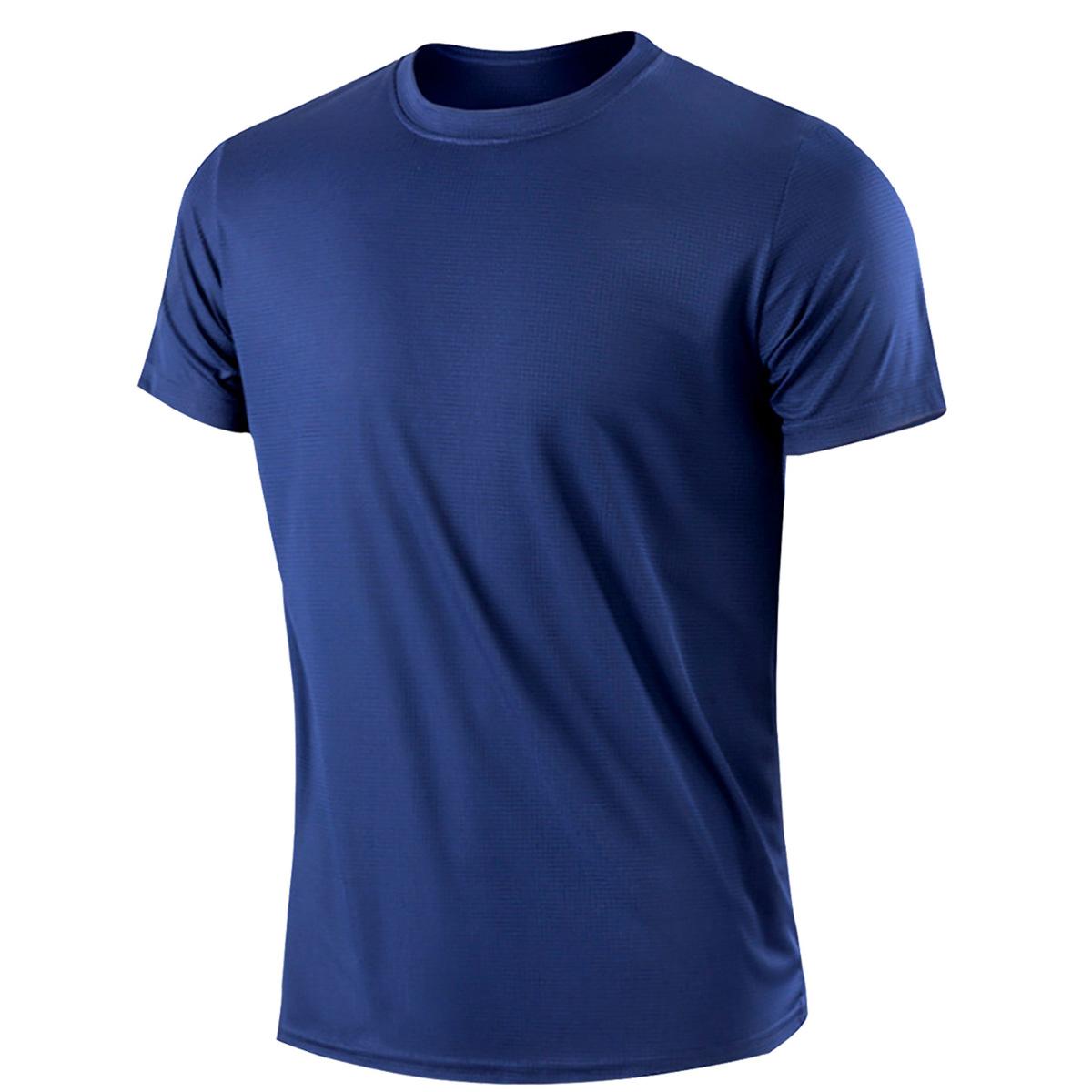 Sports-Sunzel Heren Casual Ademend Sneldrogend Sport T-shirts met Korte Mouwen L blauw