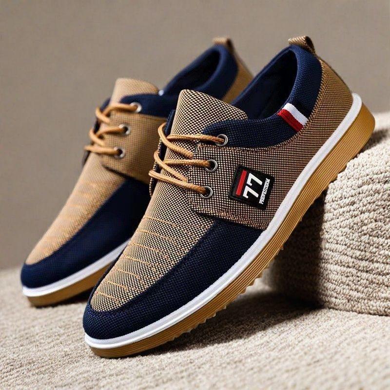 Fashion Men's Canvas Shoes Light Walking Flats Casual Sneakers Men Lace Up Vulcanize Shoes Soft Sole Driving Shoes Zapatillas