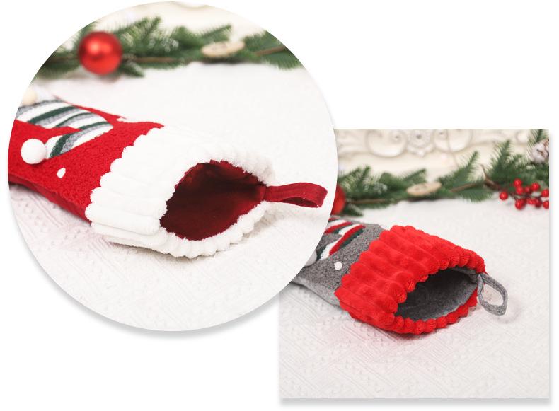 Faceless Forest Man Doll Christmas Stocking Teddy Applique Gift Bag