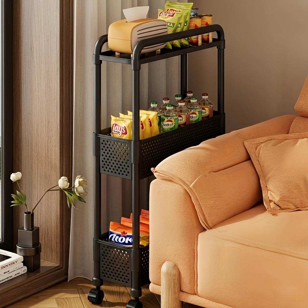 3 Tier Slim Rolling Utility Cart Narrow Storage Shelf Mobile Kitchen Bathroom Gap Organizer Unit with Wheels