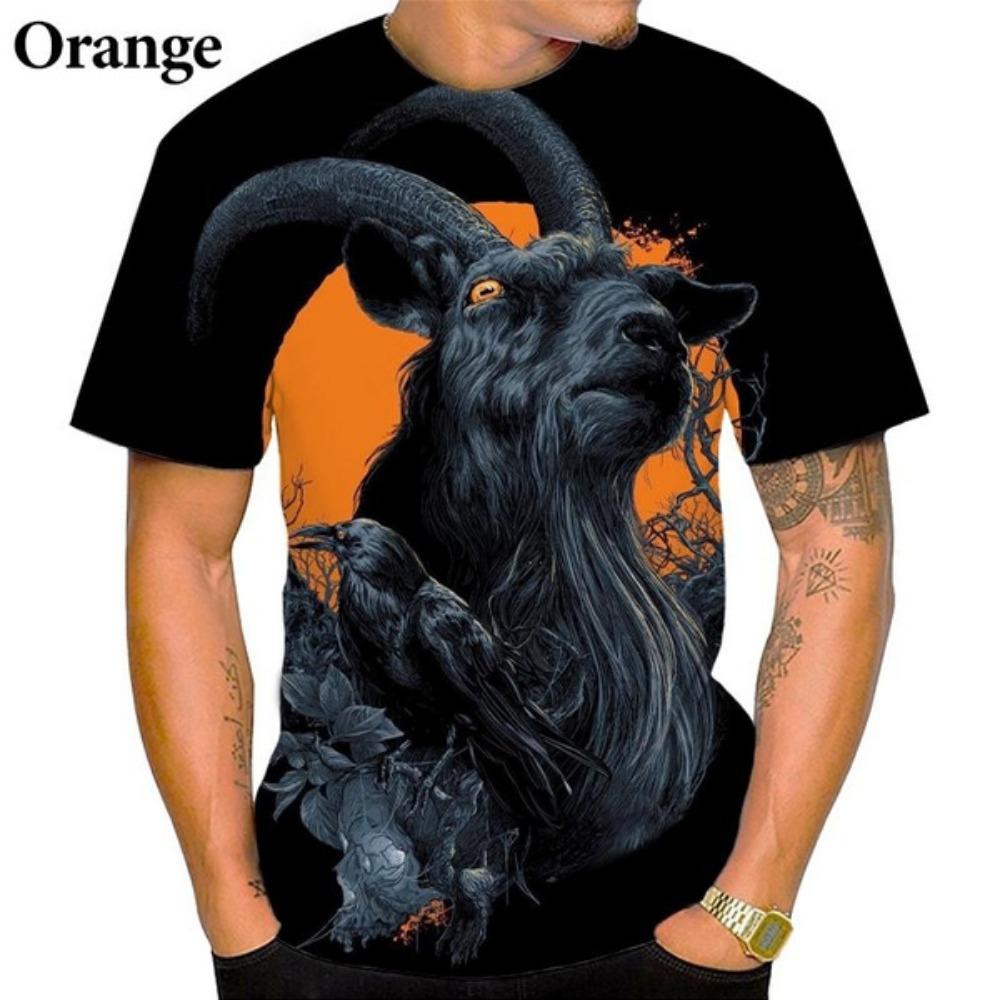 

2025 Лето Мужская мода Крутые футболки Сатана 3D Футболка Хип-хоп Уличный топы с коротким рукавом 6XL