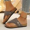 Women Plus Size Casual Hollow Out Toe Post Flip Flop Sandals Lightweight Comfortable Slip On Summer Beach Footwear