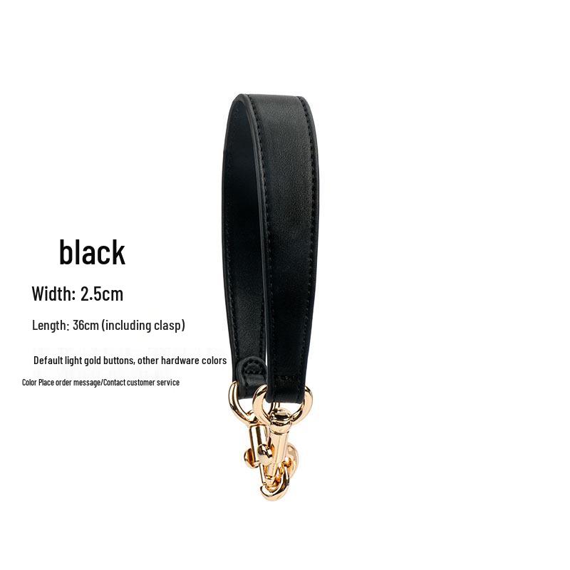 Black PU Handbag Replacement Strap: Women's Underarm Bag, Short Single Shoulder Handle, Trendy Plain Design